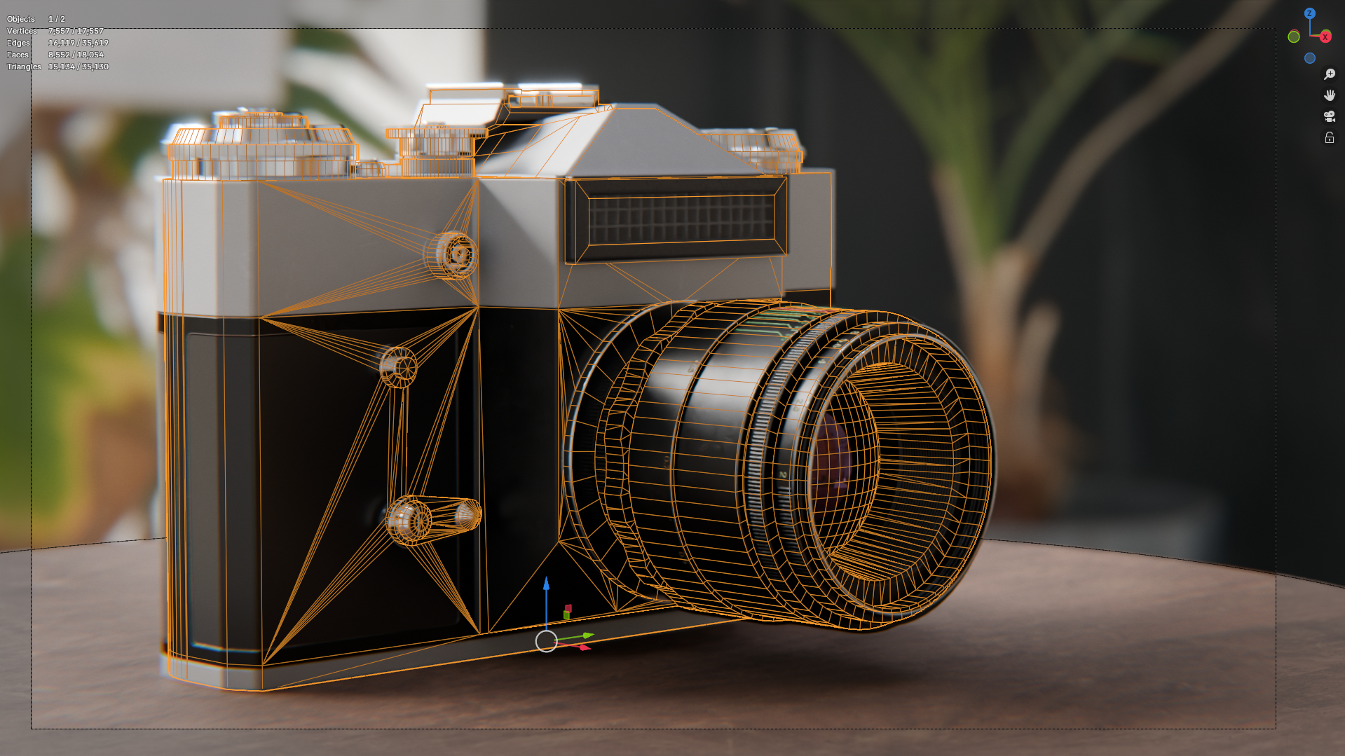 Camera render toolbox wireframe