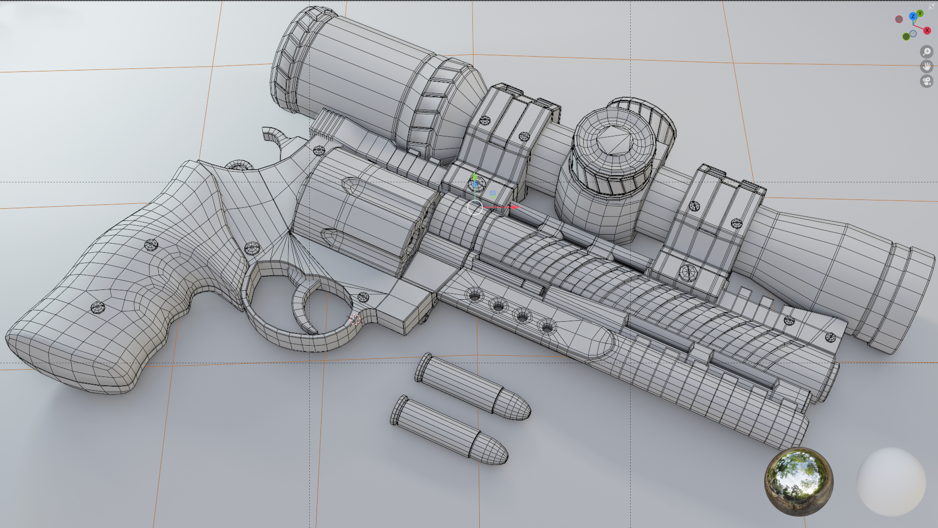 Gun render Wireframe